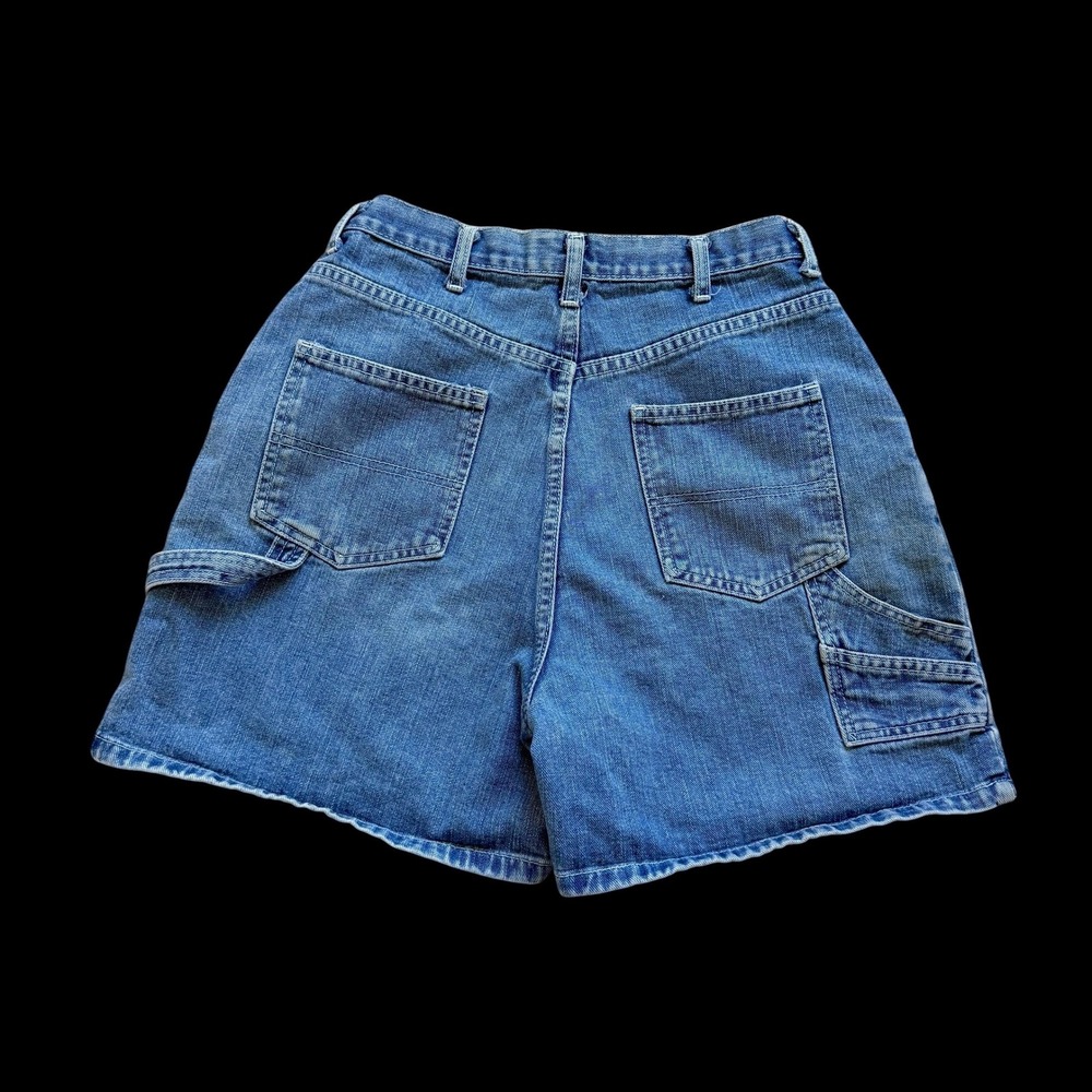 90's Bill Blass Jeans 10 Blue Denim Carpenter Shorts High Waisted Hammer Loop